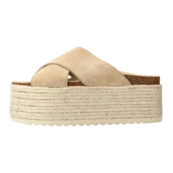 DAMES Yellow Jute Sleehak Sandaal