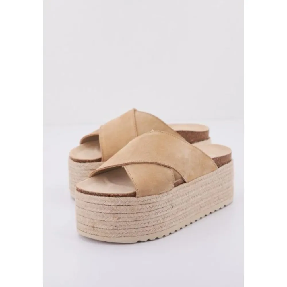 DAMES Yellow Jute Sleehak Sandaal