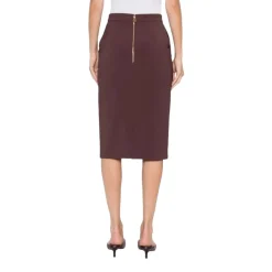 DAMES Elisabetta Franchi Rokken^Juwelen logo crêpe kokerrok