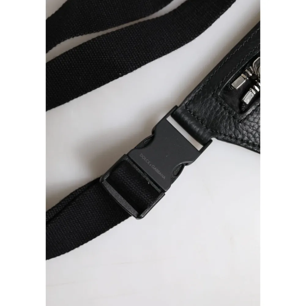 DAMES Dolce & Gabbana Heuptassen^Kalfsleren Fanny Pack met Logo Plaque