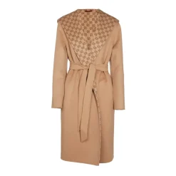 DAMES Gucci Kameelwollen Ceintuur Midi Jas