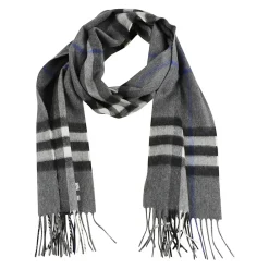 Heren Burberry Kasjmier Geruit Geborduurde Franje Sjaal