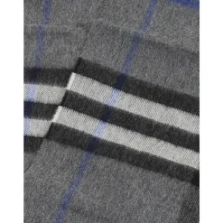 Heren Burberry Kasjmier Geruit Geborduurde Franje Sjaal