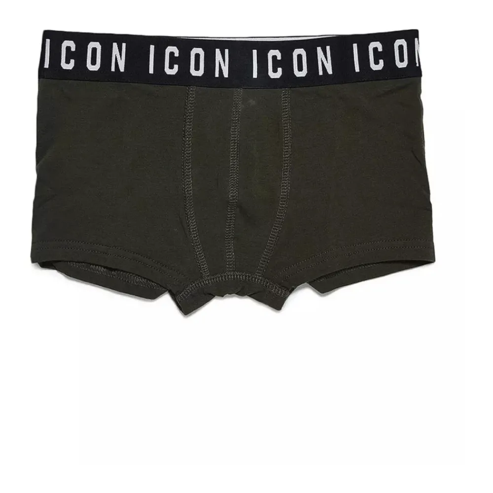 Dsquared2 Ondergoed & Sokken^Katoenen Boxershorts 2-Pack Jongens Khaki