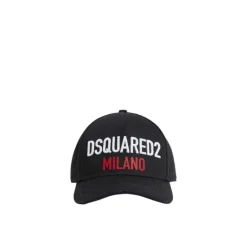 Heren Dsquared2 Petten^Katoenen Gabardine Geborduurd Logo Pet