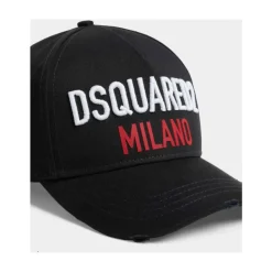 Heren Dsquared2 Petten^Katoenen Gabardine Geborduurd Logo Pet