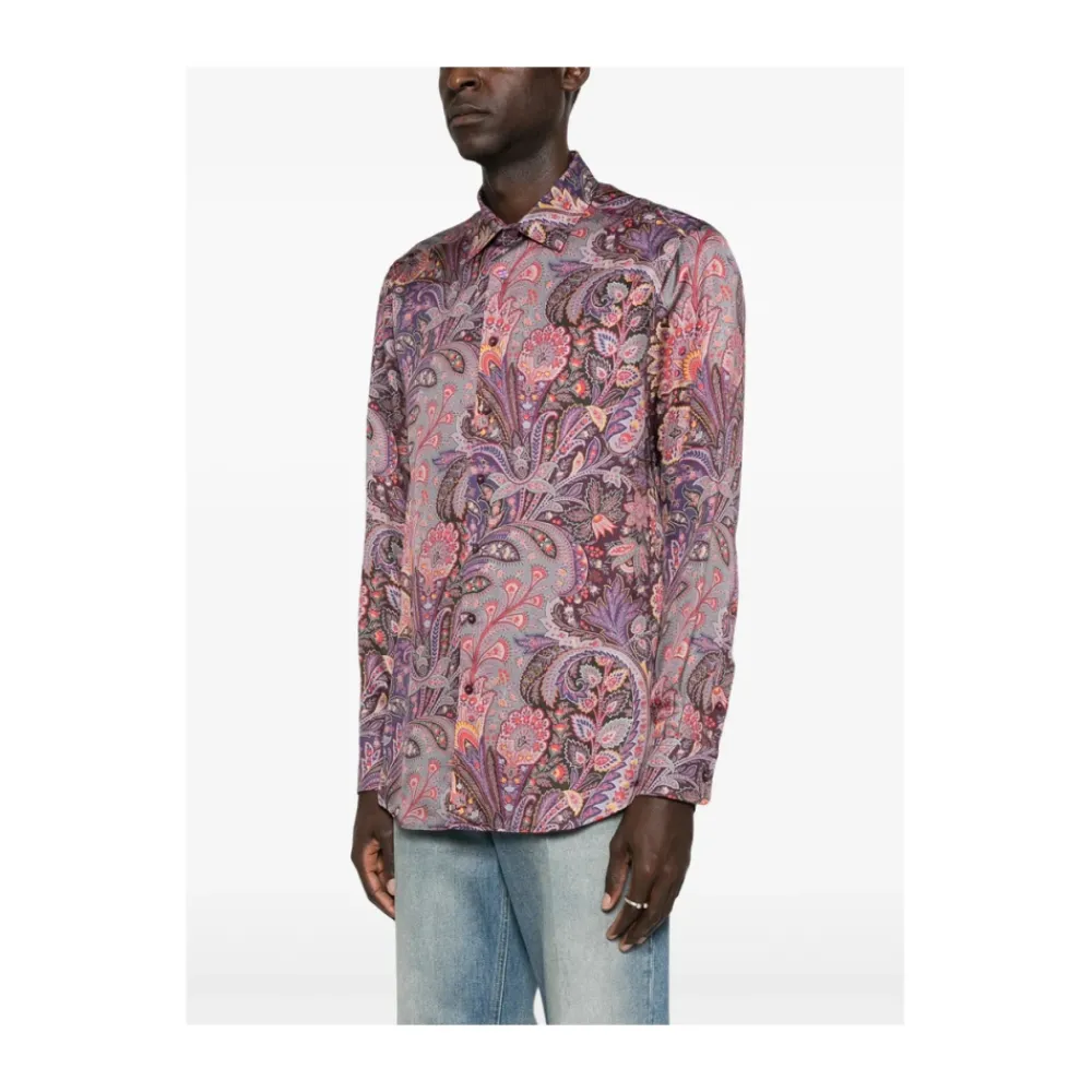 Heren Etro Katoenen overhemd met geplaatste print