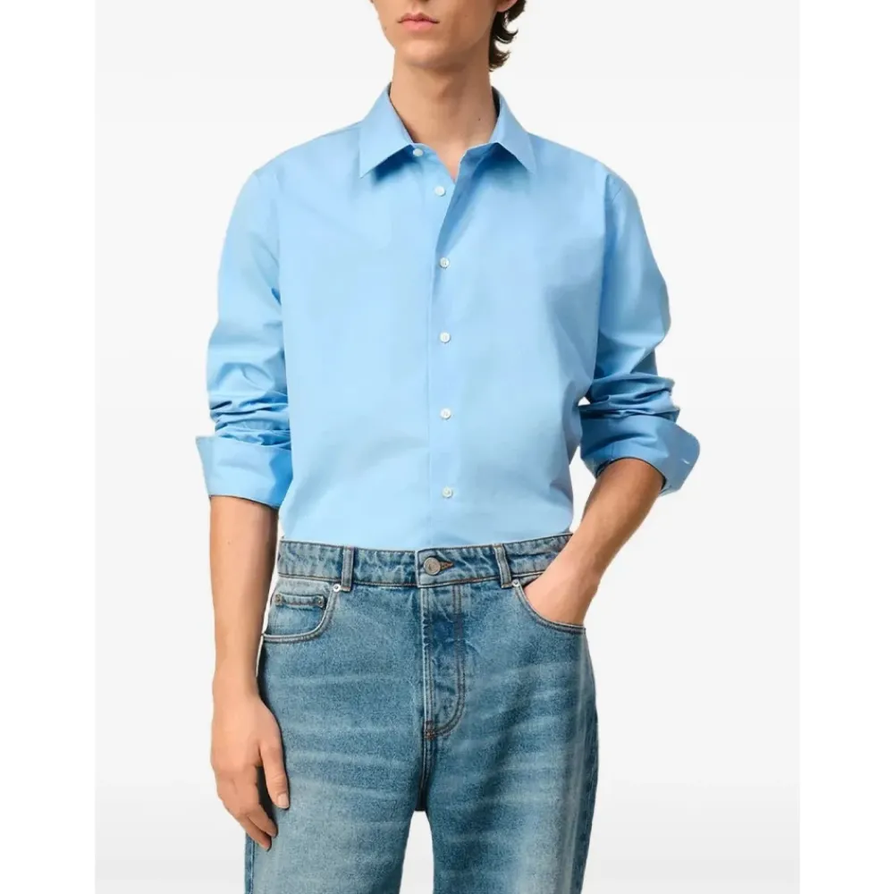 Heren Ami Paris Katoenen Shirt Lange Mouw