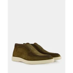 Heren Santoni Khaki Suede Desert Boots