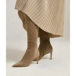 DAMES Kiton Enkellaarsjes|Laarzen^Kid Suède Laarzen met Naaldhak