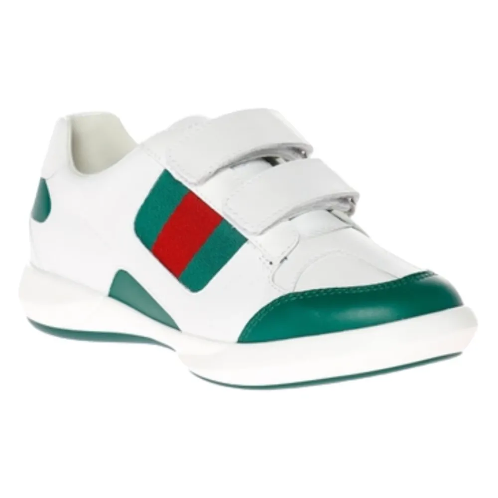 Gucci Kinderen te Platte Schoenen met Groen Webdetail