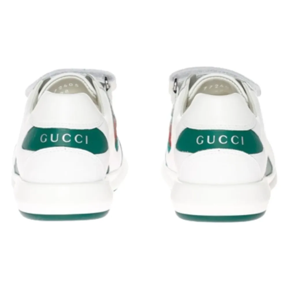 Gucci Kinderen te Platte Schoenen met Groen Webdetail