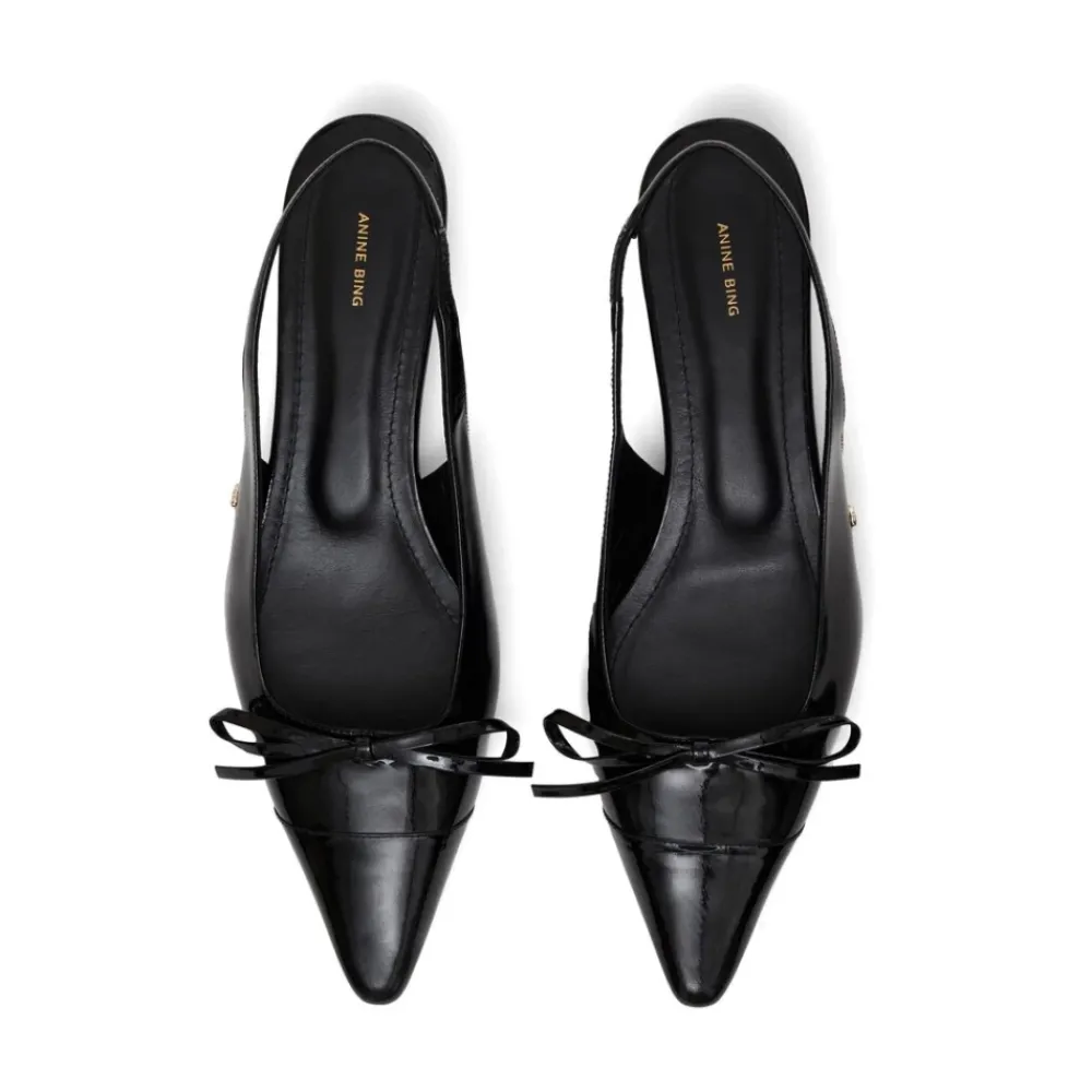 DAMES Anine Bing Pumps^Kitten Heel met Strikdetail