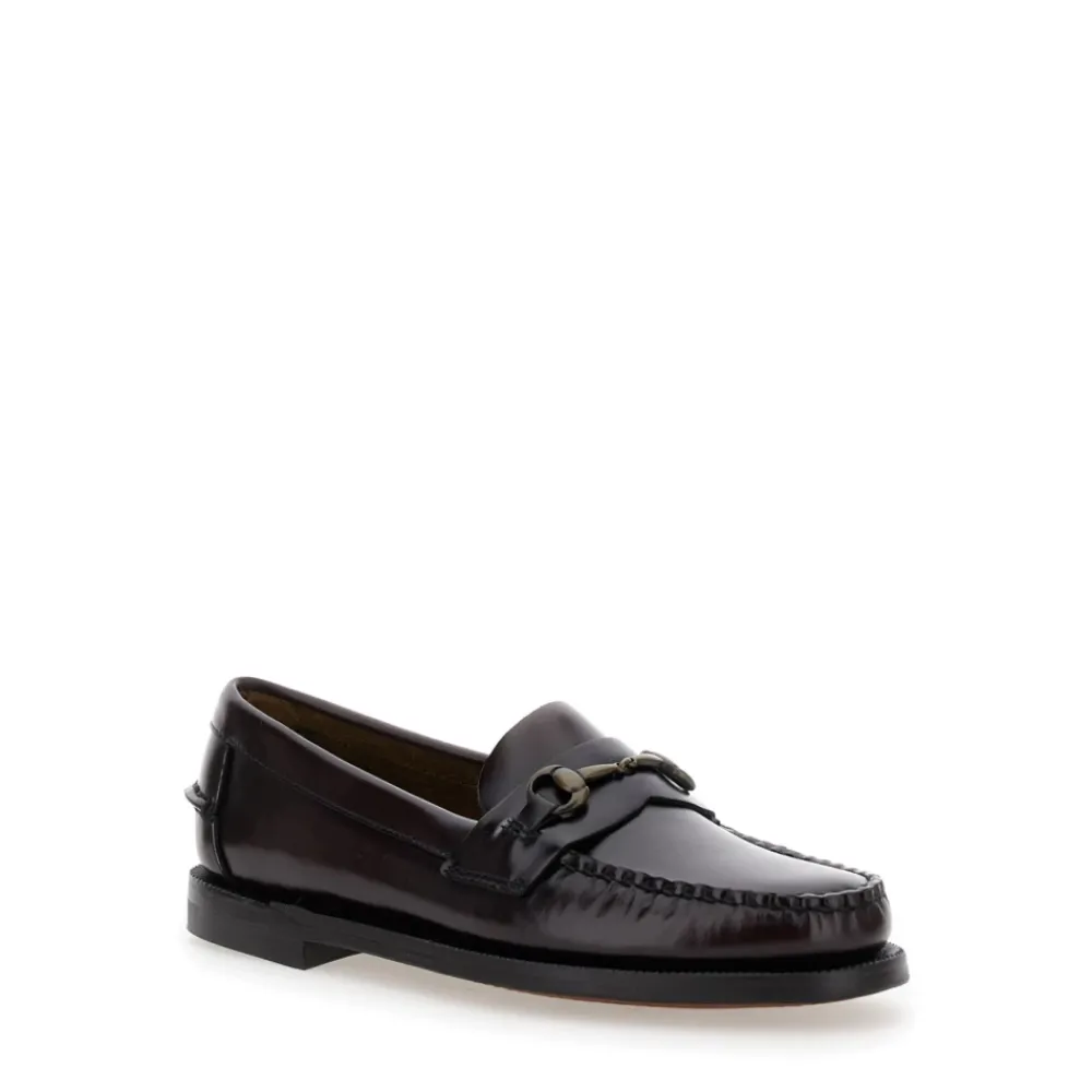 DAMES Sebago Loafers^Klassieke Bordeaux Platte Schoenen voor Vrouwen