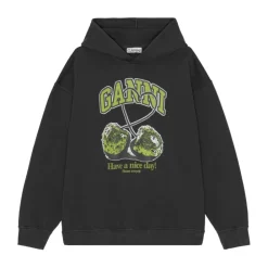 DAMES Ganni Klassieke Grijze Hoodie Trui