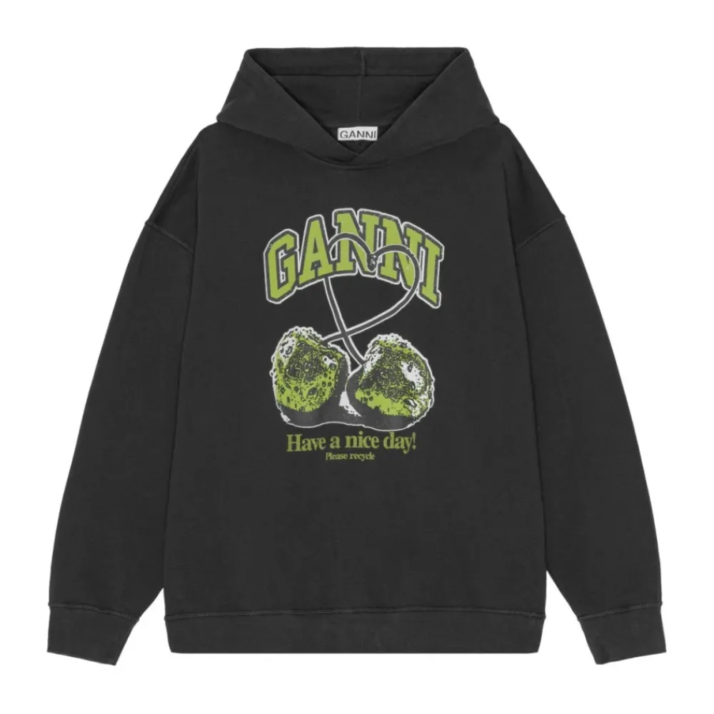 DAMES Ganni Klassieke Grijze Hoodie Trui