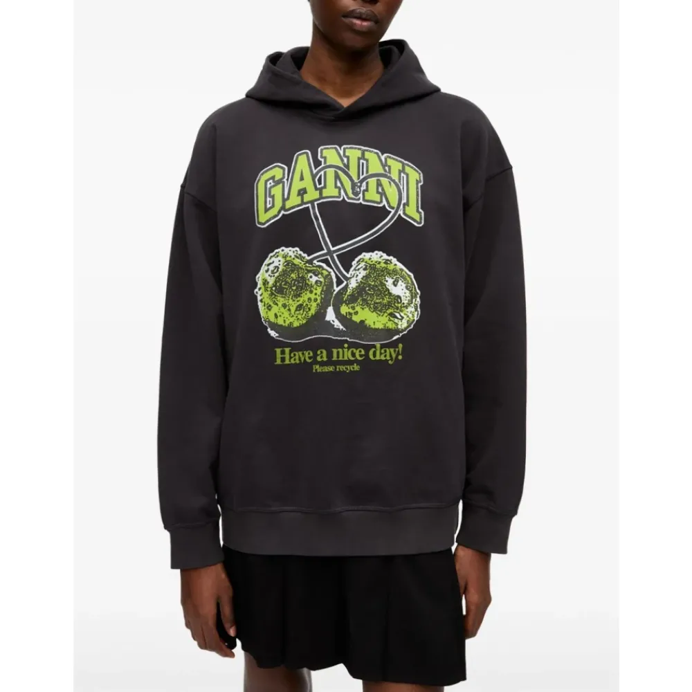 DAMES Ganni Klassieke Grijze Hoodie Trui