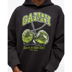 DAMES Ganni Klassieke Grijze Hoodie Trui
