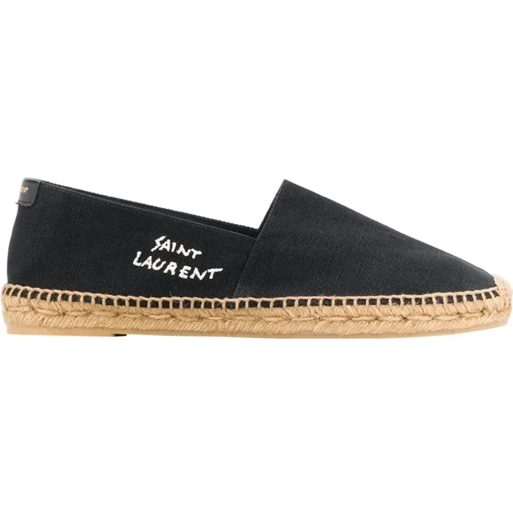 Heren Saint Laurent Espadrilles^Klassieke Instappers met Geweven Jute