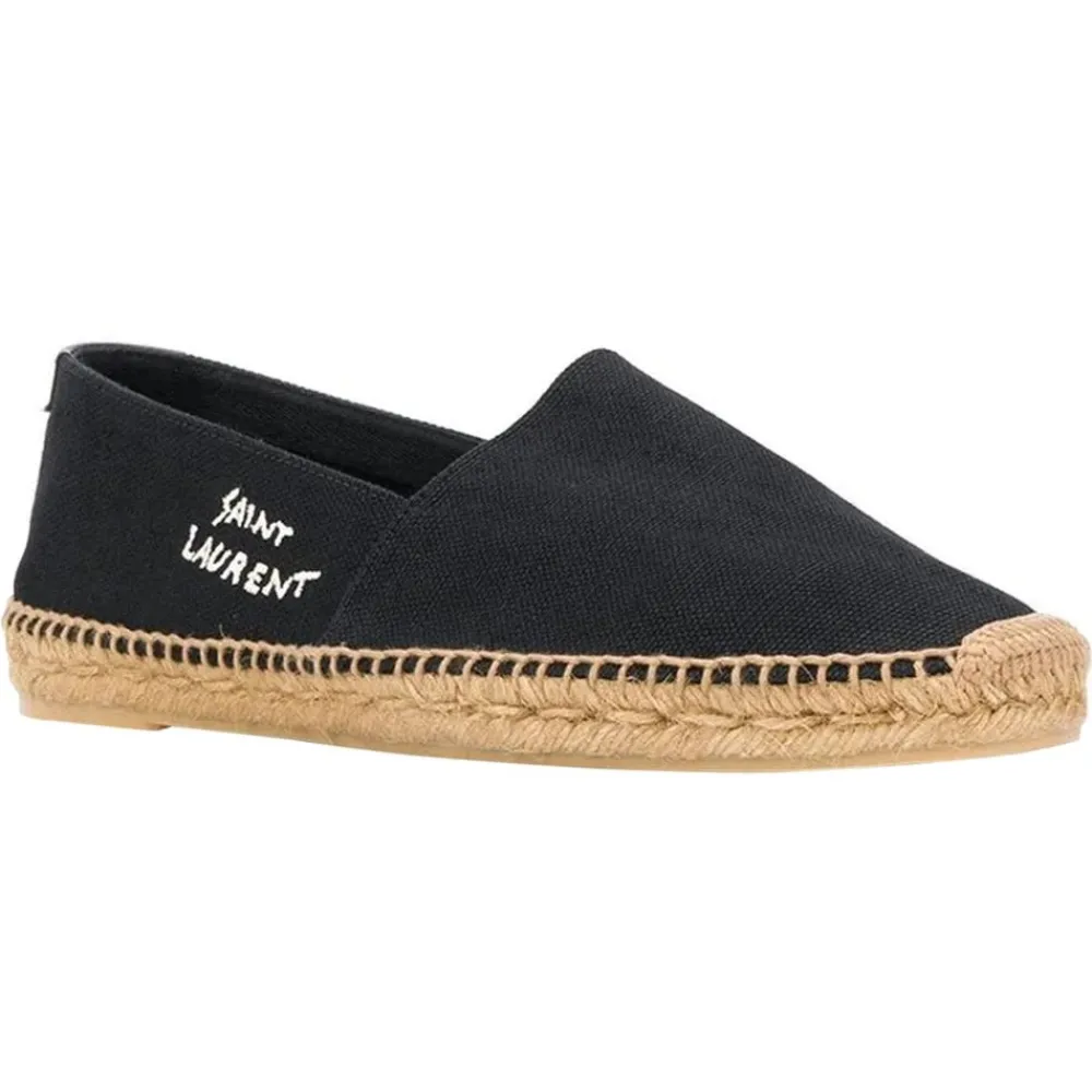 Heren Saint Laurent Espadrilles^Klassieke Instappers met Geweven Jute