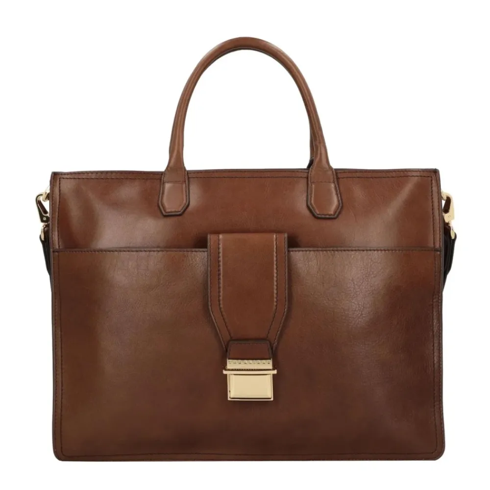 DAMES The Bridge Laptoptassen^Klassieke Leren Messenger Tas Unisex