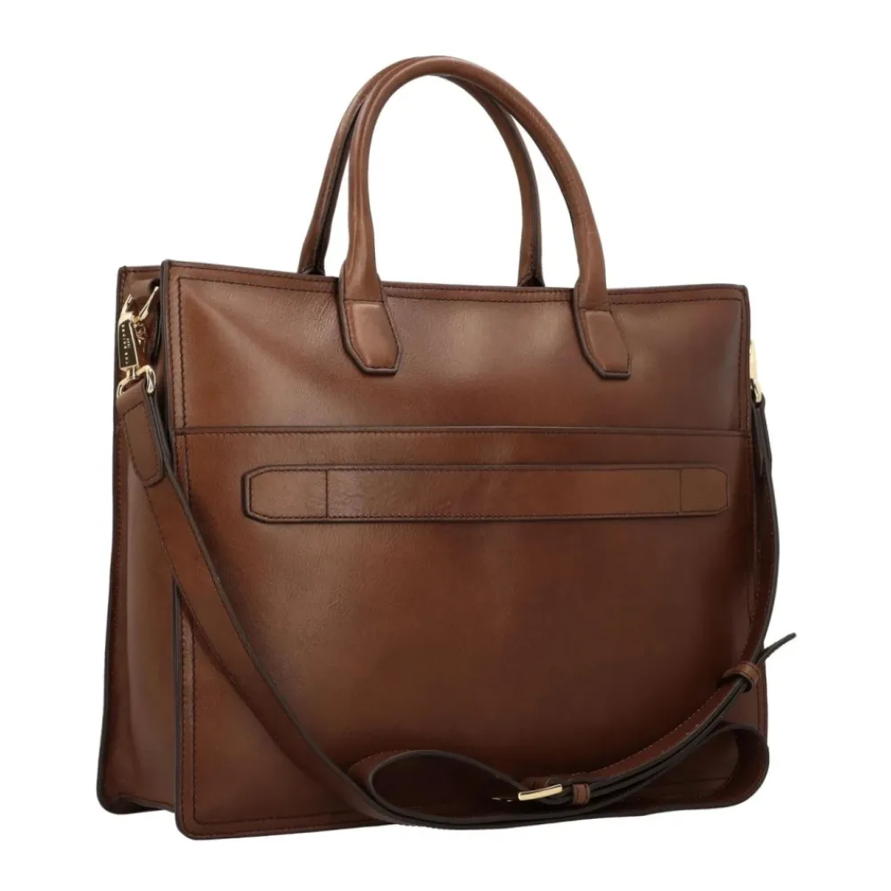 DAMES The Bridge Laptoptassen^Klassieke Leren Messenger Tas Unisex