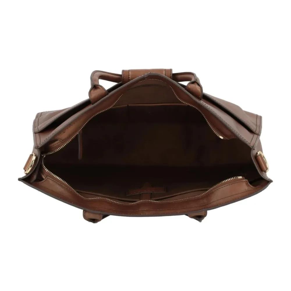 DAMES The Bridge Laptoptassen^Klassieke Leren Messenger Tas Unisex