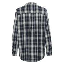 DAMES My Essential Wardrobe Klassieke Shirt Donker Saffierblauw Geruit