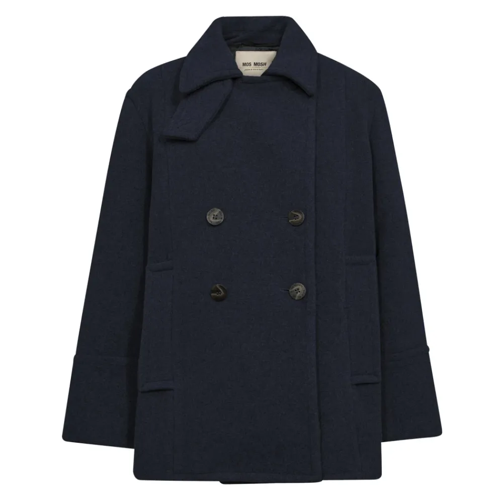 DAMES MOS MOSH Trenchcoats & Mantels^Klassieke wollen jas in marine