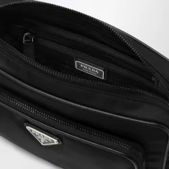 Heren Prada Tassen^Kleine Crossbodytas in Re-Nylon en Saffiano