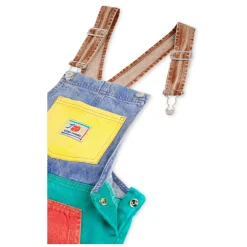 Bobo Choses Jumpsuits^Kleur Blok Denim Tuinbroek