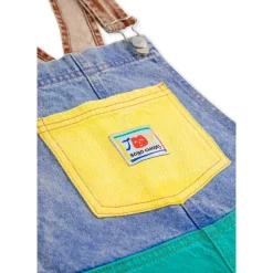 Bobo Choses Jumpsuits^Kleur Blok Denim Tuinbroek