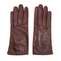 DAMES Dolce & Gabbana Handschoenen^Korte bordeauxrode leren handschoenen