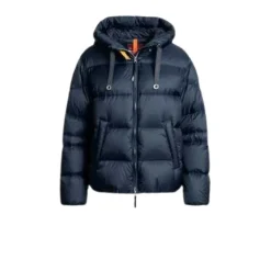 DAMES Parajumpers Korte Gewatteerde Jas Marinee Capuchon