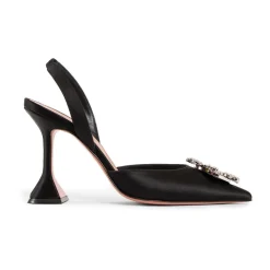 DAMES Amina Muaddi Kristal Broche Slingback Sandalen