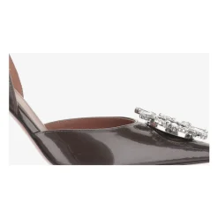 DAMES Amina Muaddi Kristallen Broche Leren Slingbacks