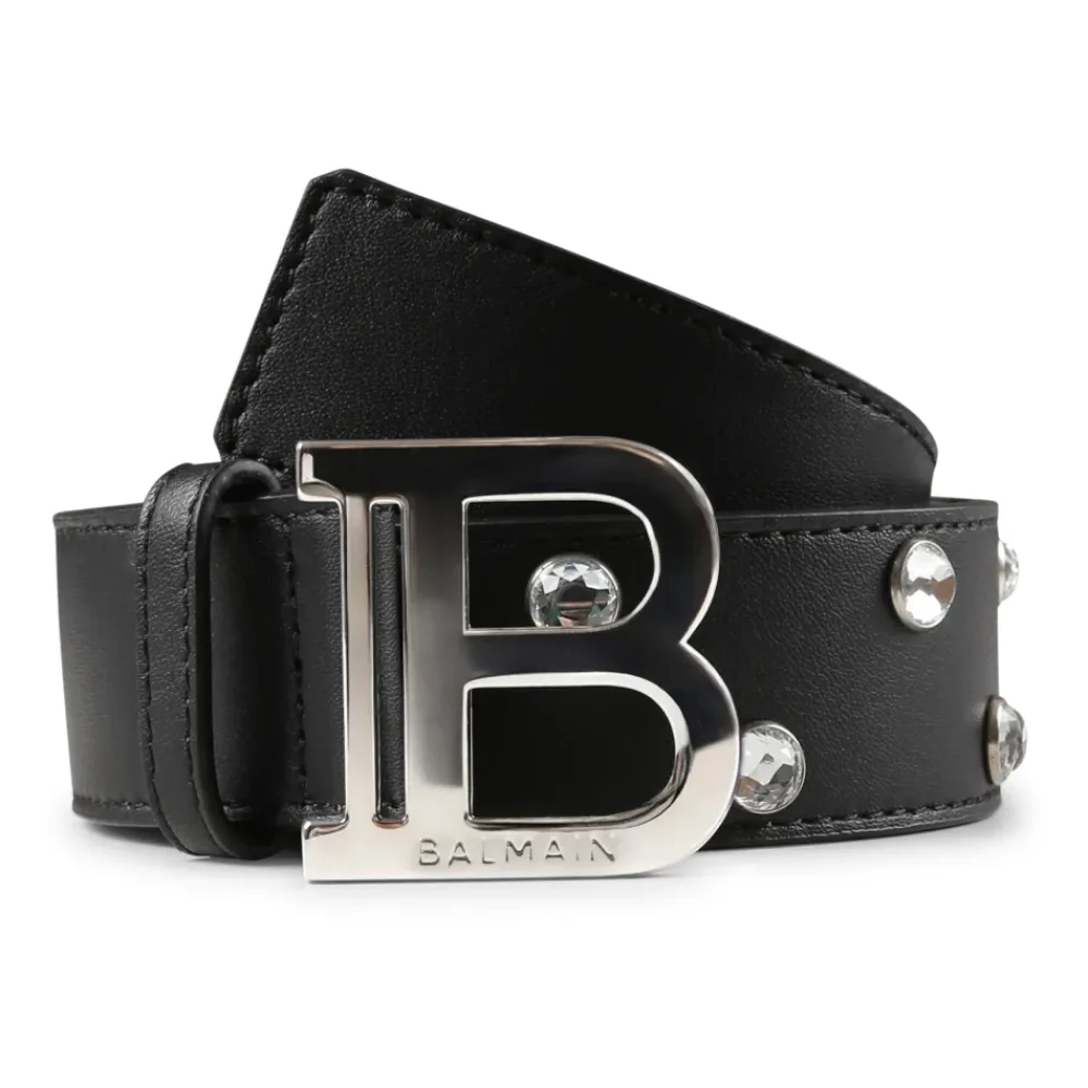 Balmain Riemen En Bretels^Kristalversierde e Leren Riem