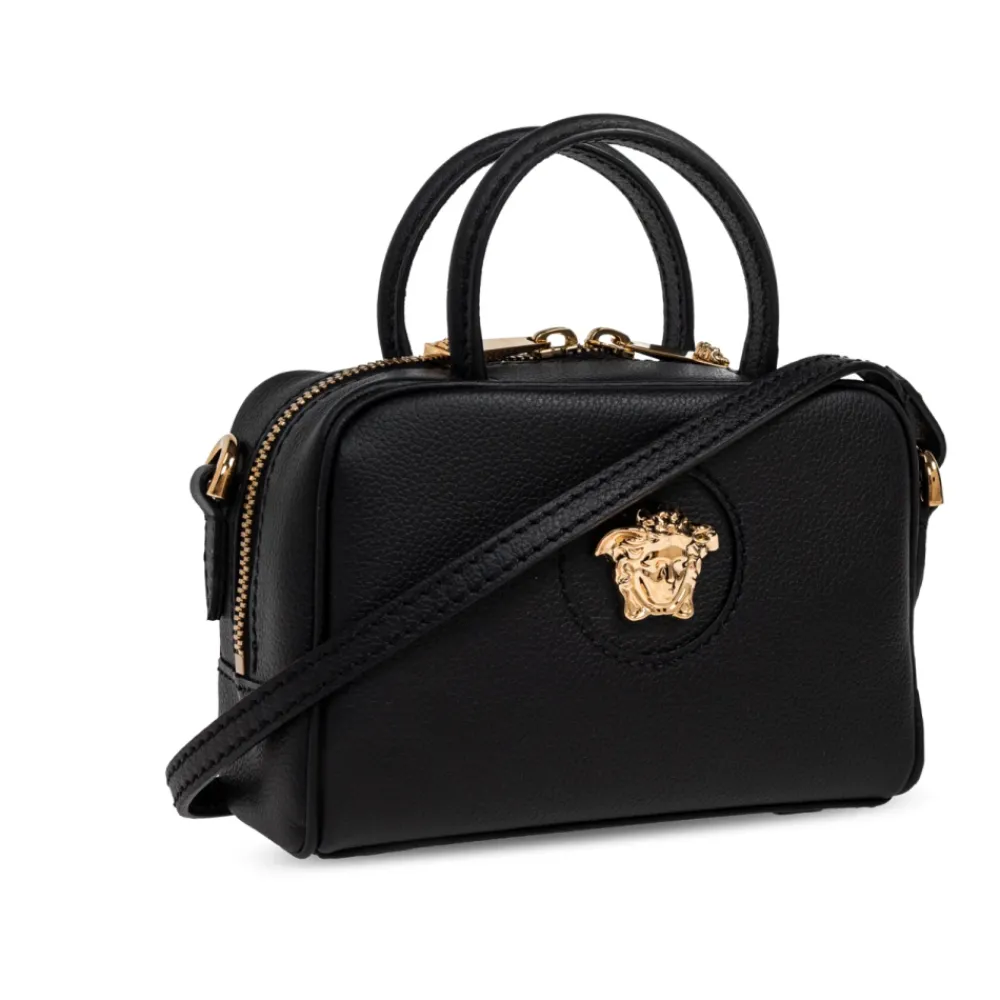 DAMES Versace Handtassen^La Medusa Leather Mini Boston Bag