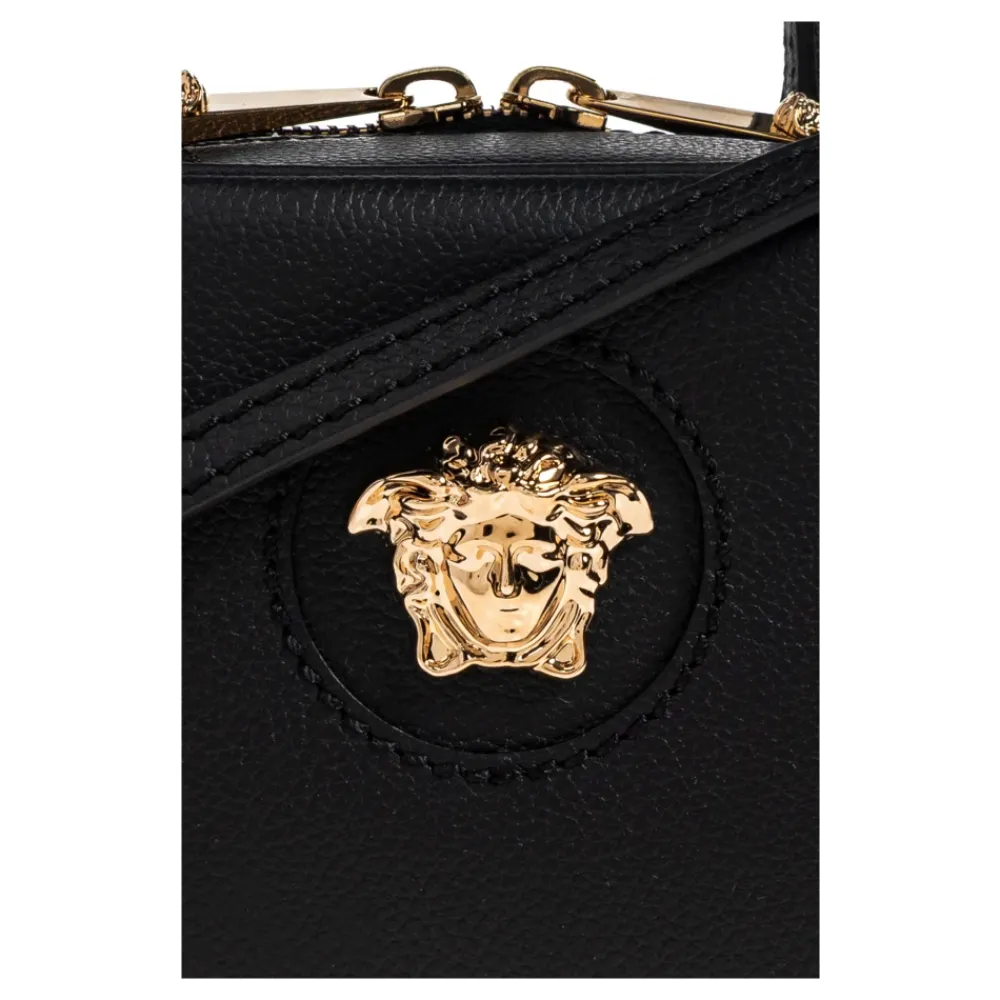 DAMES Versace Handtassen^La Medusa Leather Mini Boston Bag