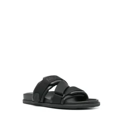 DAMES Moncler Slippers^Lamsleren Sliders met Rubberen Zool