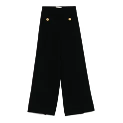 Elisabetta Franchi Lange Broek met Zakken en Knopen