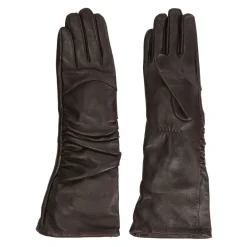 DAMES Kazar Handschoenen^Lange donkere handschoenen met een plooi