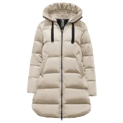 DAMES BomBoogie Lange donsjas van helder nylon met capuchon