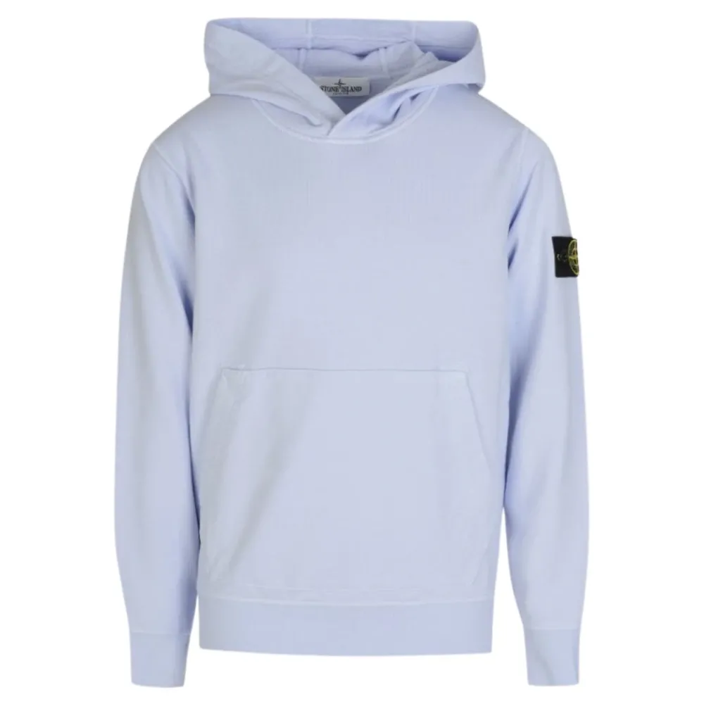Stone Island Lavendel hoodie met logopatch