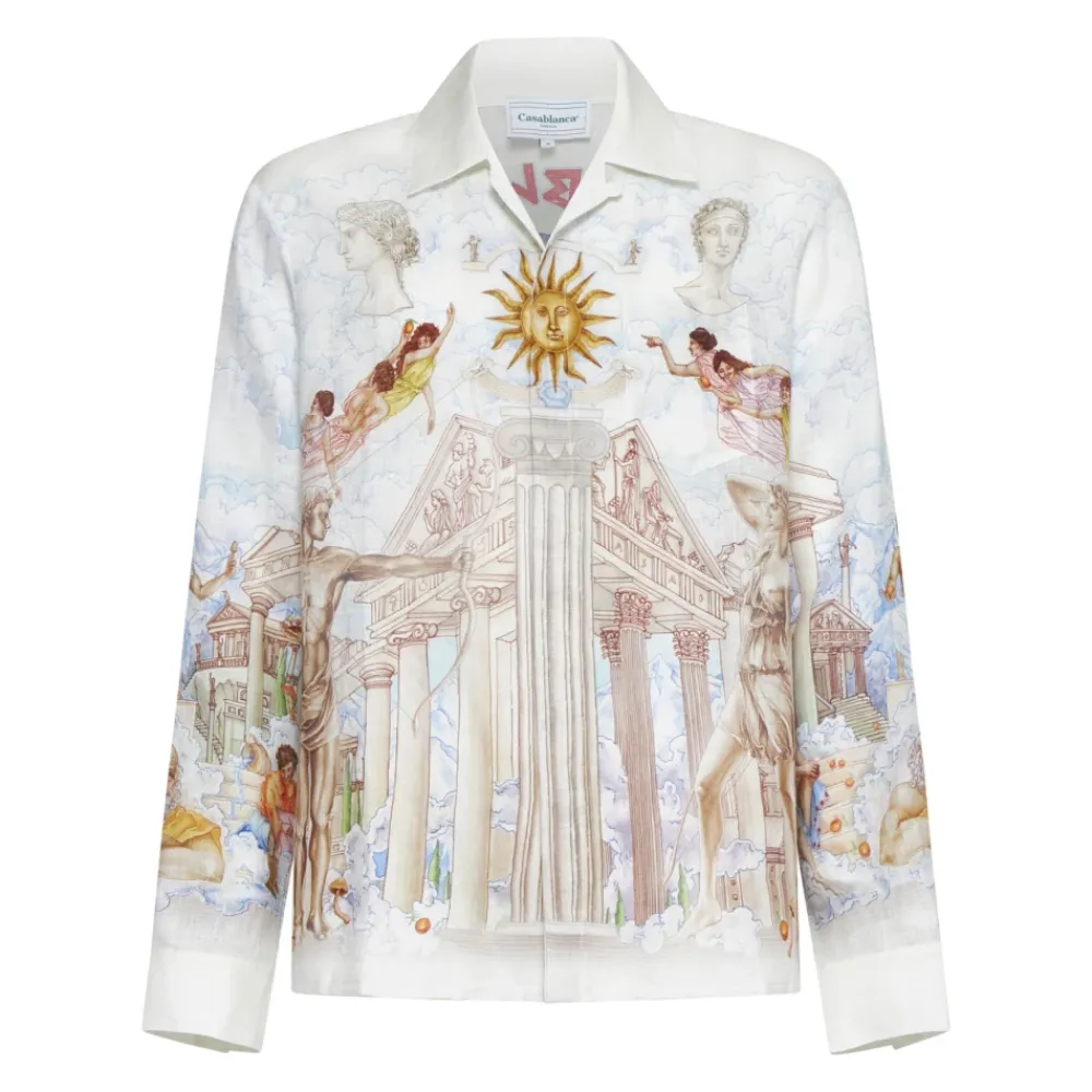 Heren Casablanca Le Temple du Savoir Linnen Overhemd