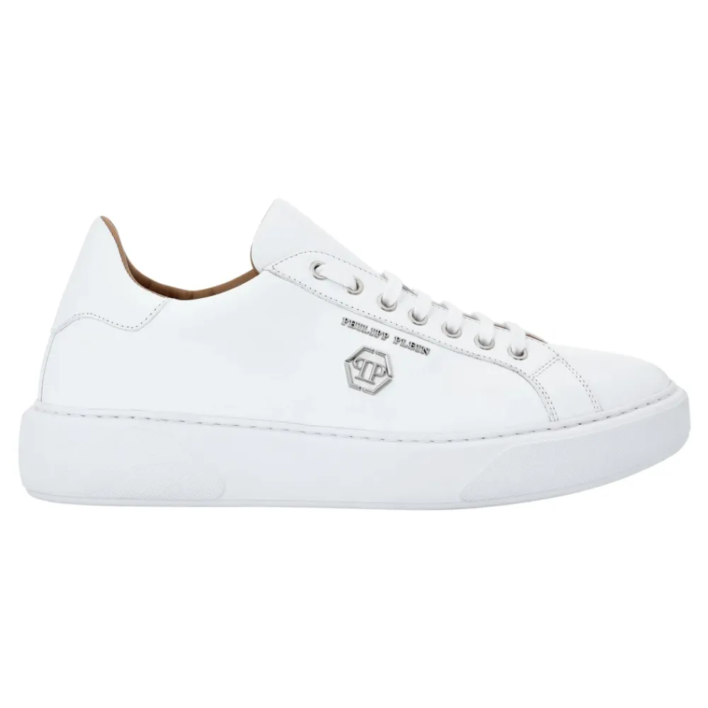 Heren Philipp Plein Sneakers^Leather Lo-Top Sneakers Hexagon