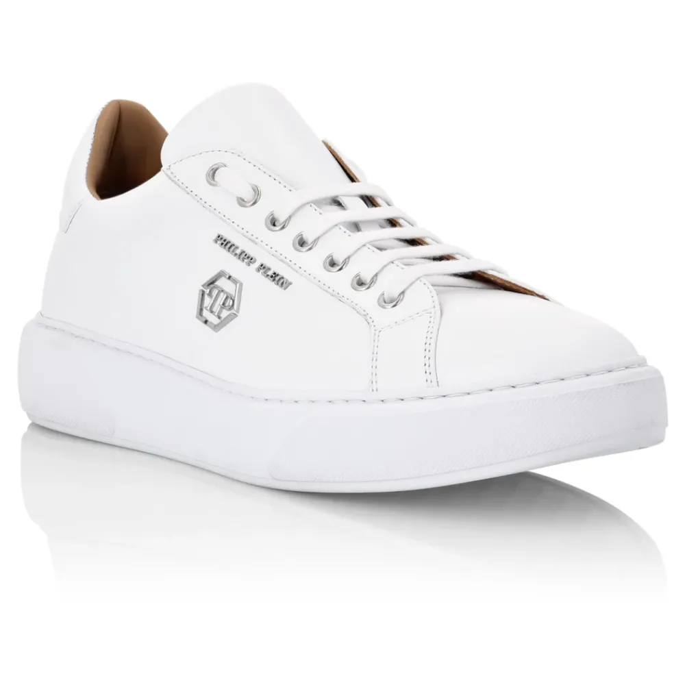Heren Philipp Plein Sneakers^Leather Lo-Top Sneakers Hexagon