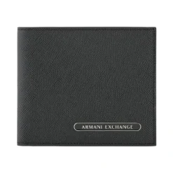 Heren Armani Exchange Lederen portemonnee met binnenvakken