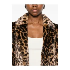 DAMES THELAURENT Leopa Faux Fur Coat