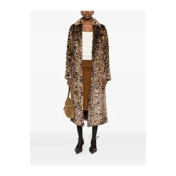 DAMES THELAURENT Leopa Faux Fur Coat